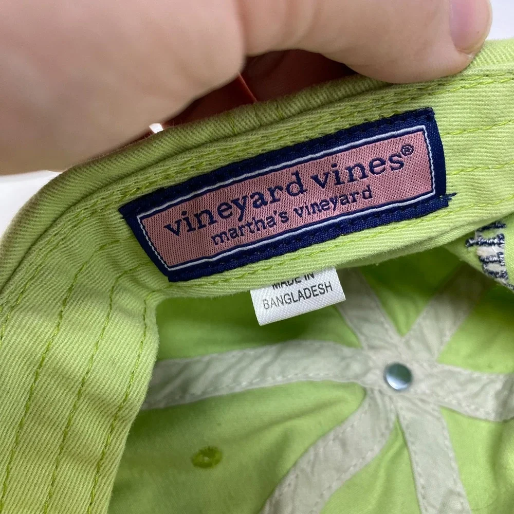 Vineyard Vines Adult‎ Unisex Georgia Whale Logo Baseball Hat Strapback Green
